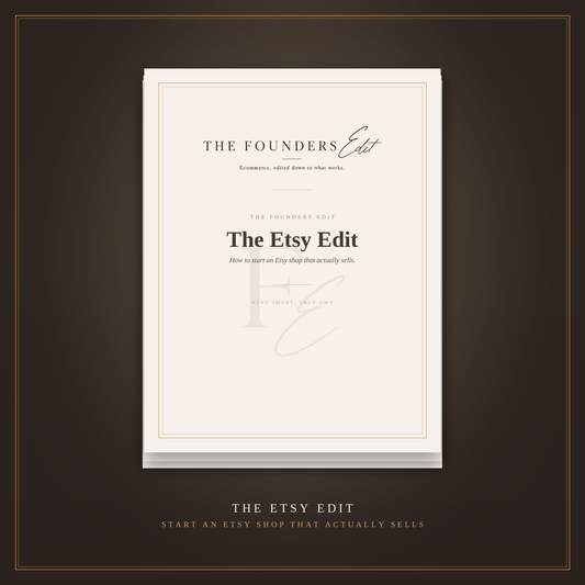 The Etsy Edit, guide cover for how to start an Etsy shop that actually sells